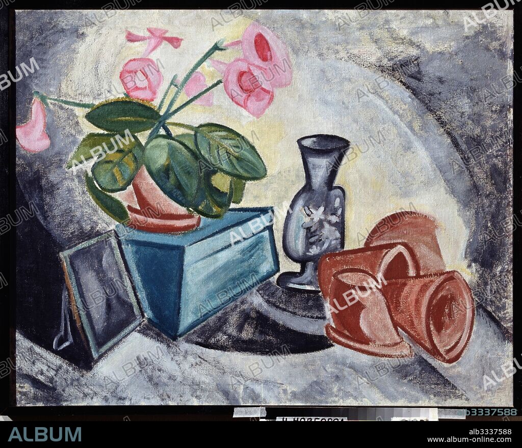 OLGA ROZANOVA. Still life with pink flowers.