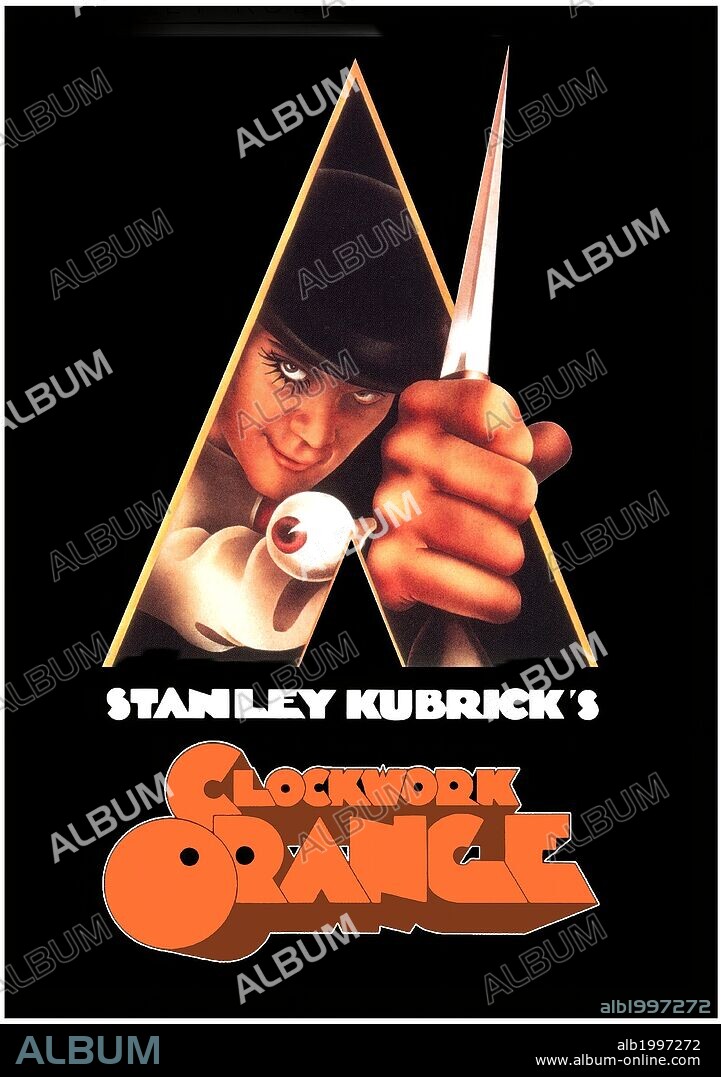 Poster of A CLOCKWORK ORANGE, 1971, directed by STANLEY KUBRICK. Copyright WARNER BROS. PICTURES
