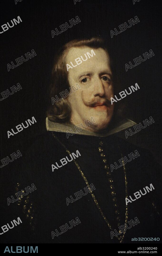Felipe IV (1605-1665). Rey de España (1621-1665). Retrato por Diego Rodríguez de Silva y Velázquez (1599-1660), 1656-1660. Museo del Hermitage (The State Hermitage Museum). San Petersburgo. Rusia.