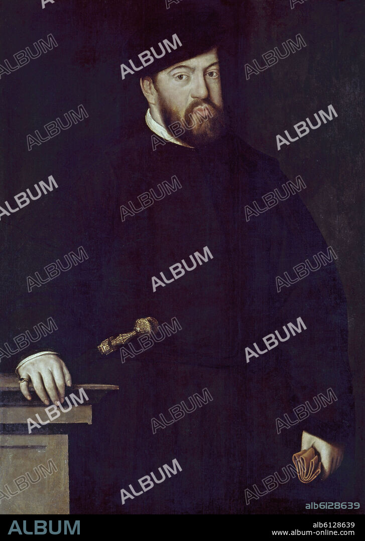 ANTONIO MORO (1519-1576). JUAN III DE PORTUGAL (1520-1557) - SIGLO XVI - OLEO/TABLA - 101 x 81 cm - RENACIMIENTO FLAMENCO.