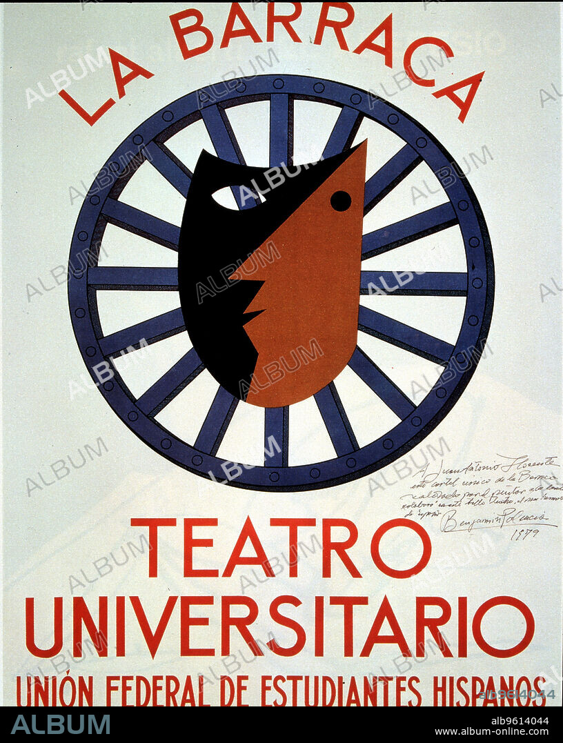 Poster for the University theater company' 'La Barraca', 'directed by Federico Garcia Lorca'.