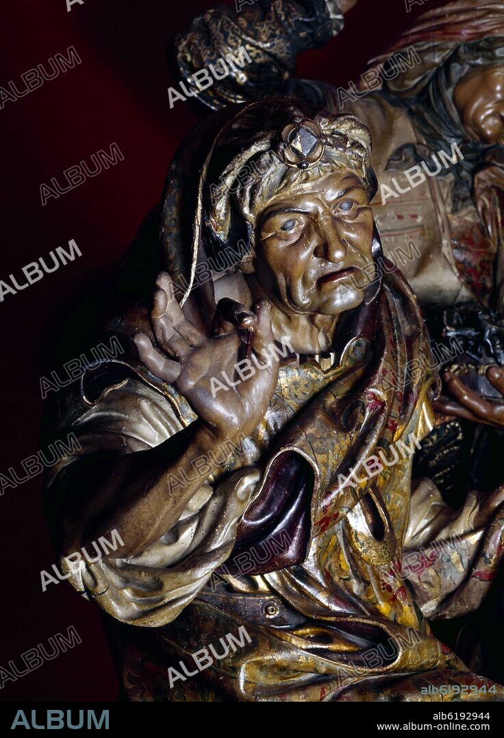 JUAN DE JUNI (1507-1577). ENTIERRO DE CRISTO - ESCULTURA RENACENTISTA -1539-1544- DET DE JOSE DE ARIMATEA.