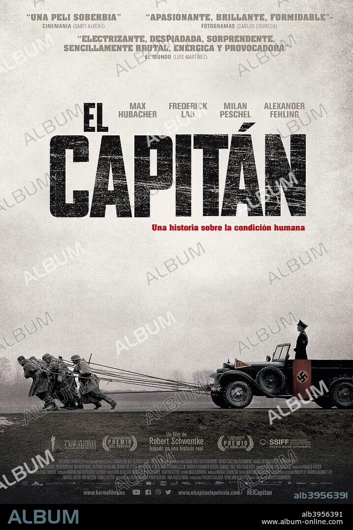 Poster of THE CAPTAIN, 2017 (DER HAUPTMANN), directed by ROBERT SCHWENTKE. Copyright Filmgalerie 451 / Alfama Films / Opus Film.