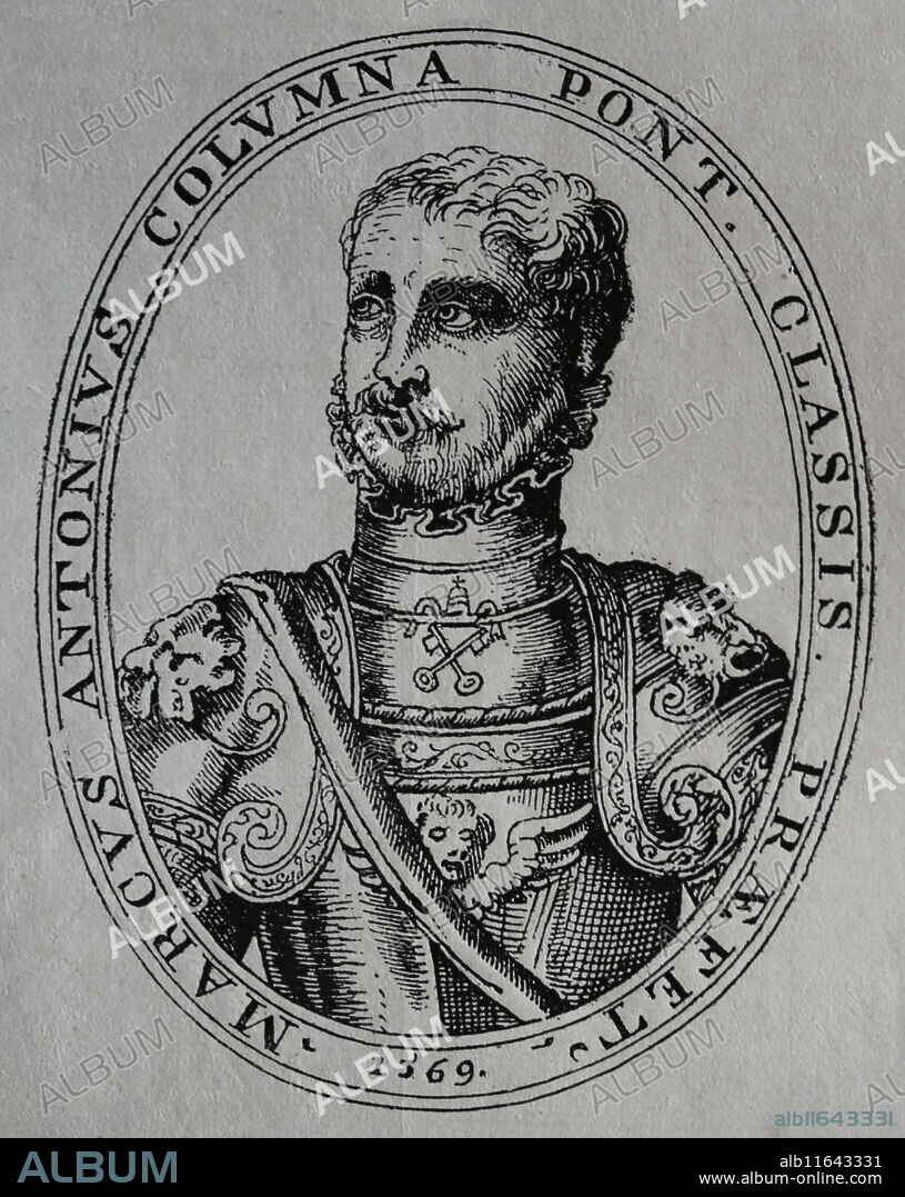 Marcantonio II Colonna (1535-1584). Italian general and admiral. Engraving, 1884.