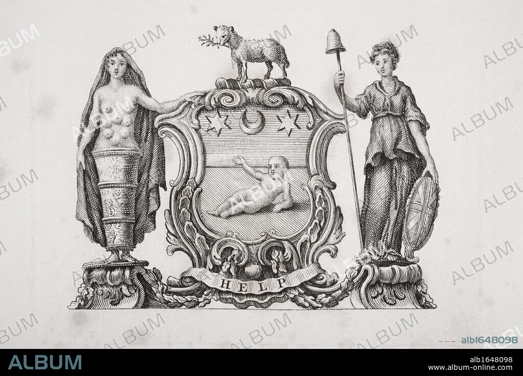 Arms of the Foundling Hospital London founded by Thomas Coram.