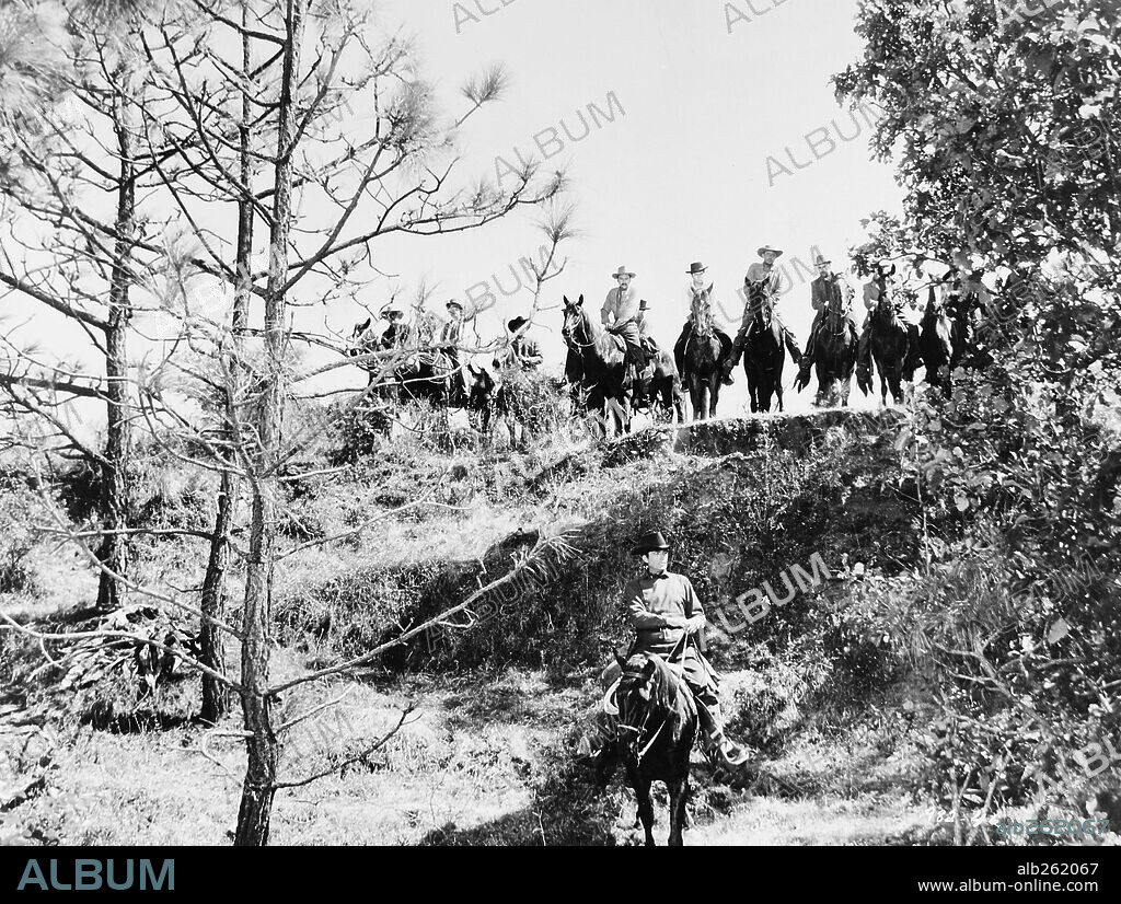 GREGORY PECK en EL VENGADOR SIN PIEDAD, 1958 (THE BRAVADOS), dirigida por HENRY KING. Copyright 20TH CENTURY FOX.