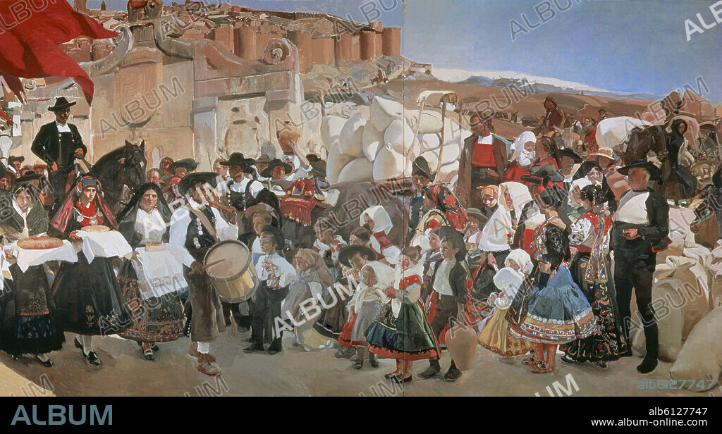 JOAQUIN SOROLLA. 'Castilla. La fiesta del pan', 1913, Óleo sobre lienzo, 351 x 1392 cm.