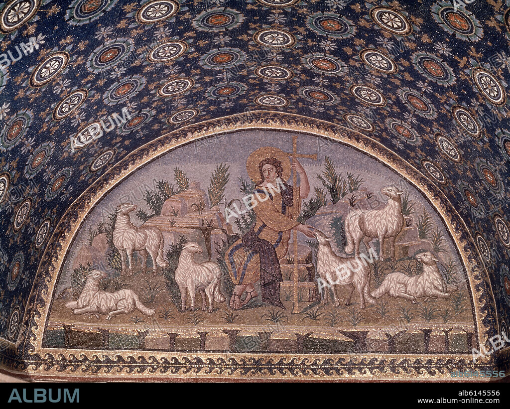 EL BUEN PASTOR - (PASTORAL CELESTE)- MOSAICO PALEOCRISTIANO - SIGLO V.