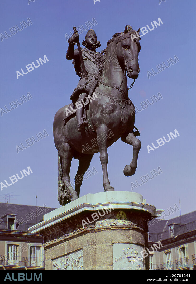 PIETRO TACCA. ESTATUA ECUESTRE DE FELIPE III TERMINADA EN 1616. COMENZADA POR JUAN DE BOLONIA - FOTO AÑOS 60.