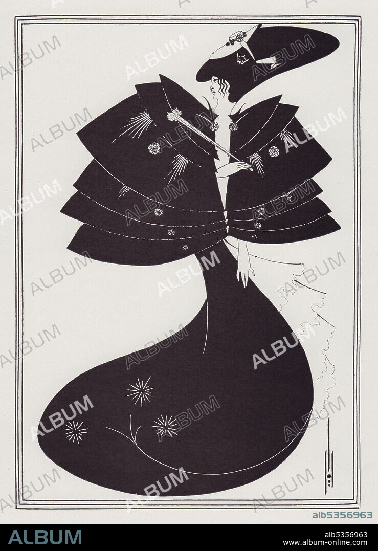 AUBREY BEARDSLEY. The Black Cape, 1893. From "The Best of Beardsley" edited by R. A. Walker, [The Bodley Head, London, 1948].