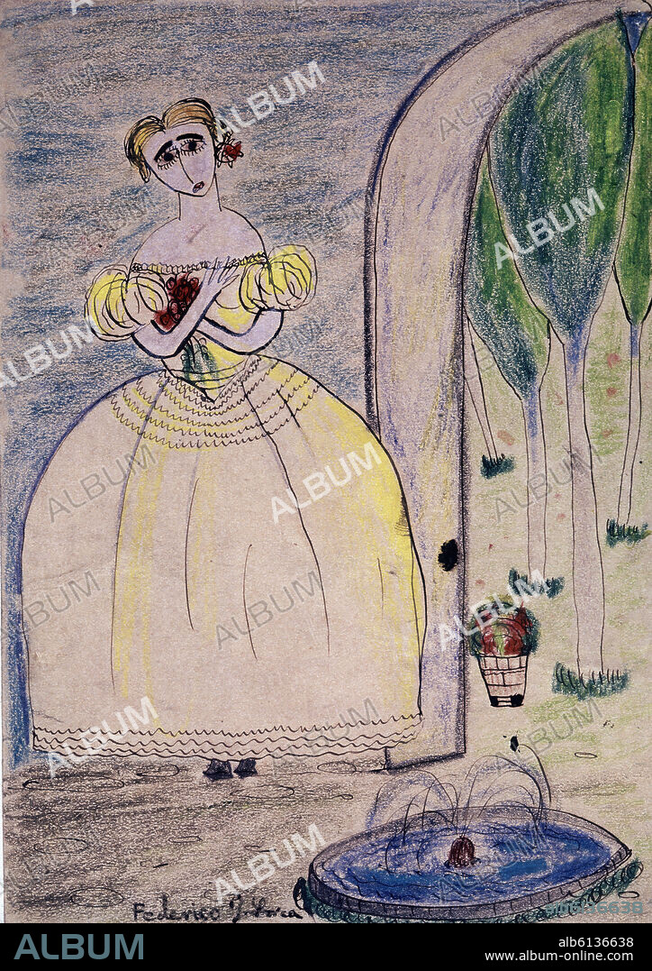 FEDERICO GARCÍA LORCA. MARIANA PINEDA- 1927- DIBUJO.