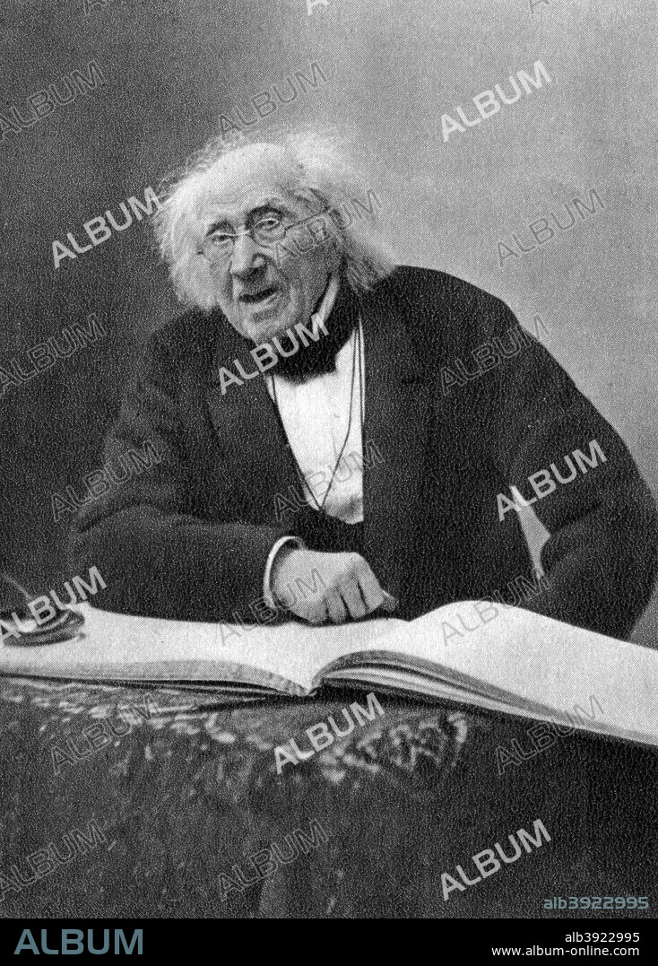 Michel Eugene Chevreul, French chemist, 1891. Chevreul (1786-1889) worked with animal fats, discovering margaric acid which led to the development of margarine. His work also led to improvements in soap and candle manufacture. A photograph from Album de Photographies, Dans L'Intimite de Personnages Illustres, 1845-1890, Editions MD, 22 Rue de L'Arcade, Paris 8, 1845-1890.