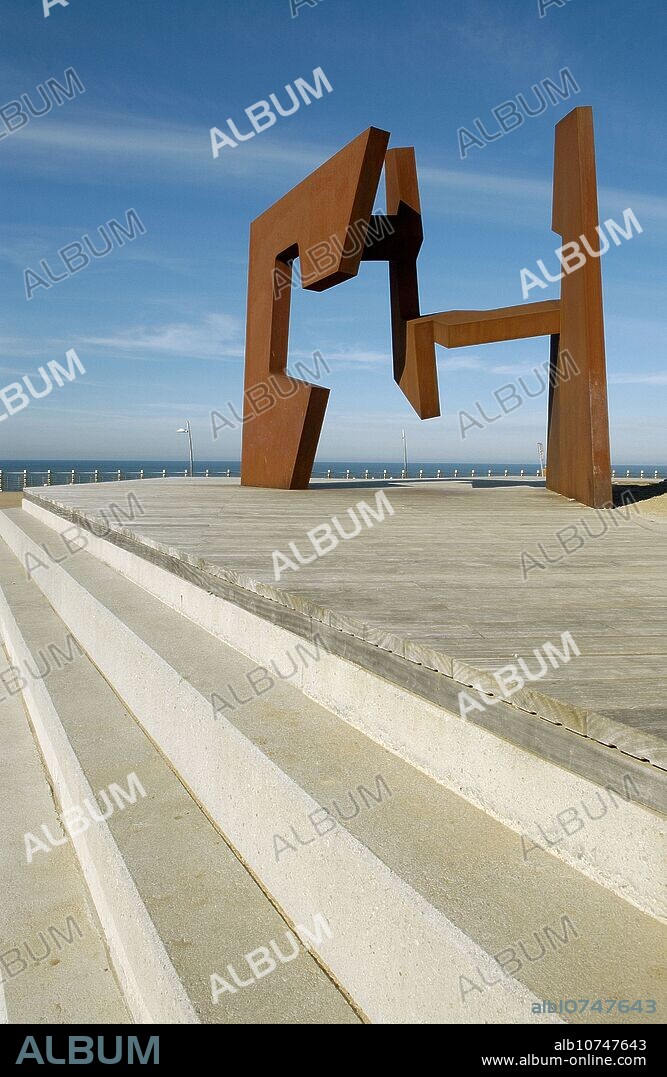 Jorge Oteiza sculpture in Paseo Nuevo. Donostia, San Sebastian. Euskadi. Spain.