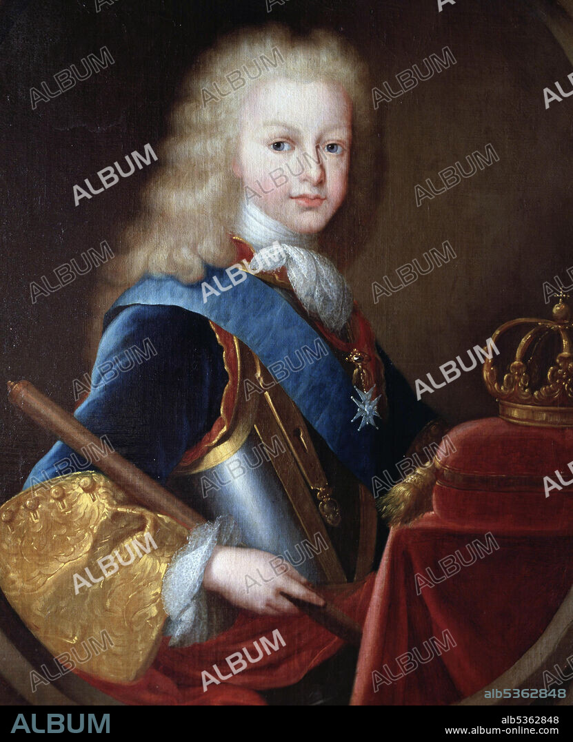 LUIS I . REY DE ESPAÑA . 1707-1724. OLEO REALIZADO POR Michel-Ange Houasse. COLECCION PARTICULAR.