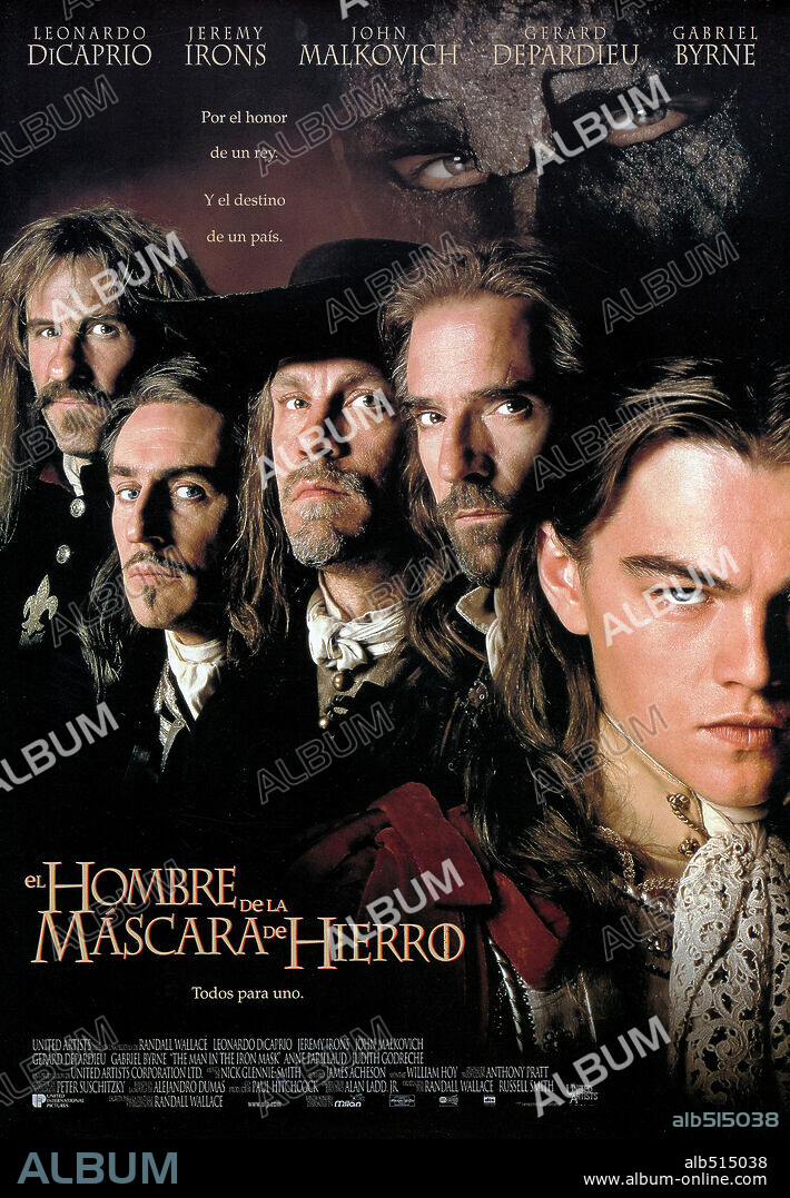 Poster de EL HOMBRE DE LA MÁSCARA DE HIERRO, 1998 (THE MAN IN THE IRON MASK), dirigida por RANDALL WALLACE. Copyright UNITED ARTISTS.