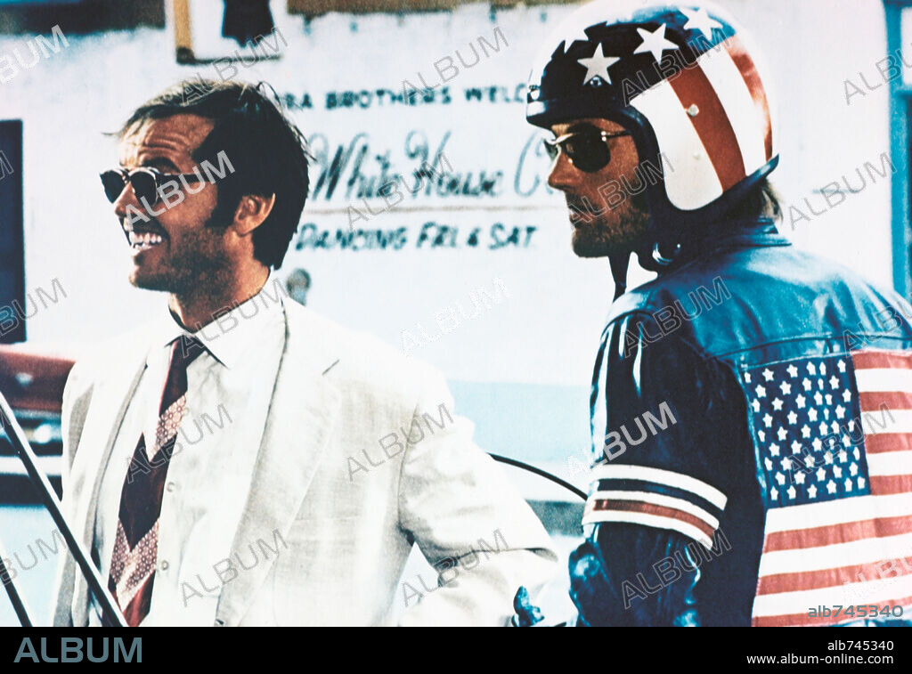 JACK NICHOLSON et PETER FONDA dans EASY RIDER, 1969, réalisé par DENNIS HOPPER. Copyright COLUMBIA PICTURES.