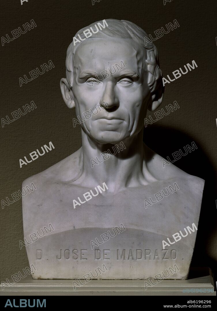 PONCIANO PONZANO Y GASCON. BUSTO DE DON JOSE DE MADRAZO - SIGLO XIX.