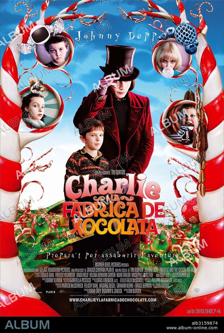 Poster de CHARLIE Y LA FABRICA DE CHOCOLATE, 2005 (CHARLIE AND THE CHOCOLATE FACTORY), dirigida por TIM BURTON. Copyright WARNER BROS.