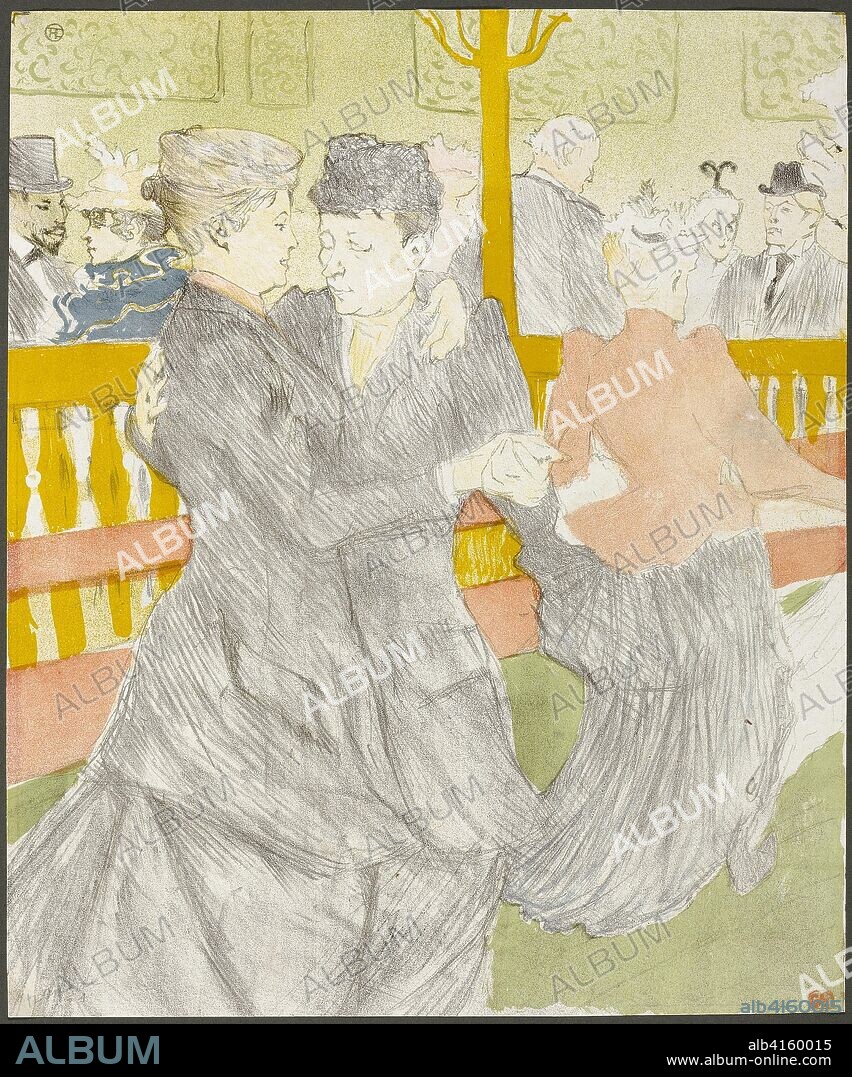 Dance at the Moulin Rouge. Henri de Toulouse-Lautrec; French, 1864-1901. Date: 1897. Dimensions: 414 × 346 mm. Color lithograph on grayish-ivory laid China paper. Origin: France.