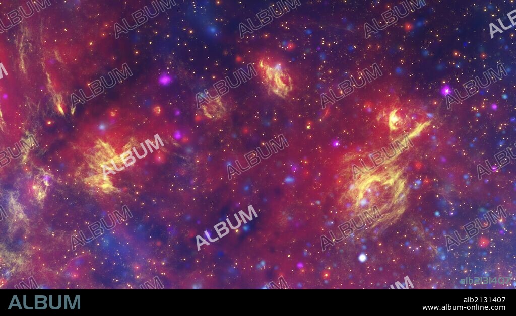 The central region of our Milky Way galaxy. Hubble, Spitzer and Chandra. (Photo by: Universal History Archive/UIG via Getty Images).