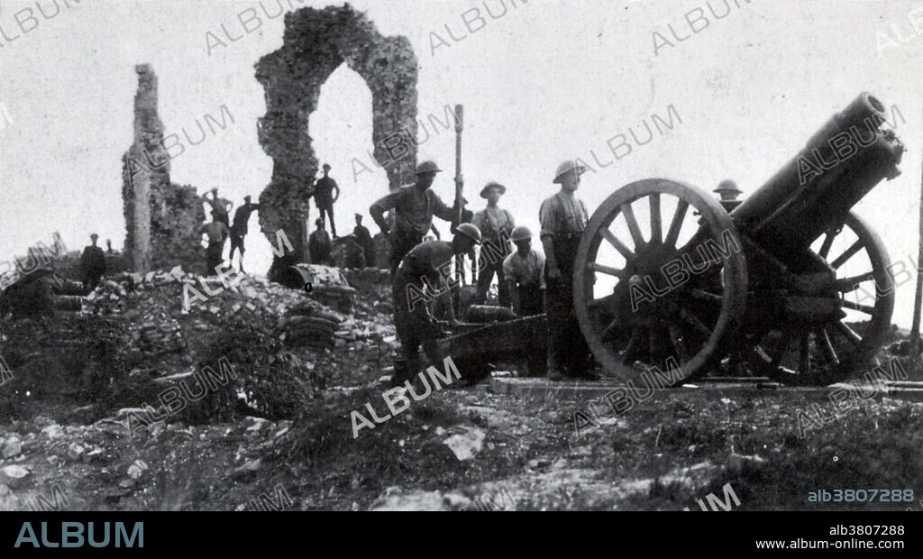 British 6 inch howitzer crew, August 1917. The Ordnance BL 6 inch 26cwt howitzer was originally towed by horses but from 1916 onwards was commonly towed by a 4 wheel drive 3 ton lorry as heavy field artillery. The wooden spoked wheels could be fitted with "girdles" for work in mud or sand to prevent them sinking. The Battle of Pilckem Ridge, July 31 - August 2, 1917, was the opening attack of the main part of the Battle of Passchendaele. A substantial amount of ground was captured and a large number of casualties inflicted on the German defenders, but the German defenders also recaptured some ground on the XIX Corps front. Heavy rainfall had a serious effect on operations, causing more problems for the British who were advancing into the area devastated by artillery fire and was mostly flooded and muddy. The resistance of the German Fourth Army, unusually wet weather, the onset of winter and the diversion of British and French resources to Italy, allowed the Germans to avoid a general withdrawal. The campaign ended in November when the Canadian Corps captured Passchendaele.