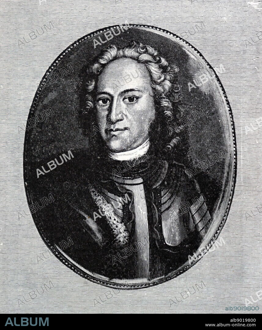Engraved portrait of Alexei Petrovich, Tsarevich of Russia (1690-1718). Dated 18th Century.