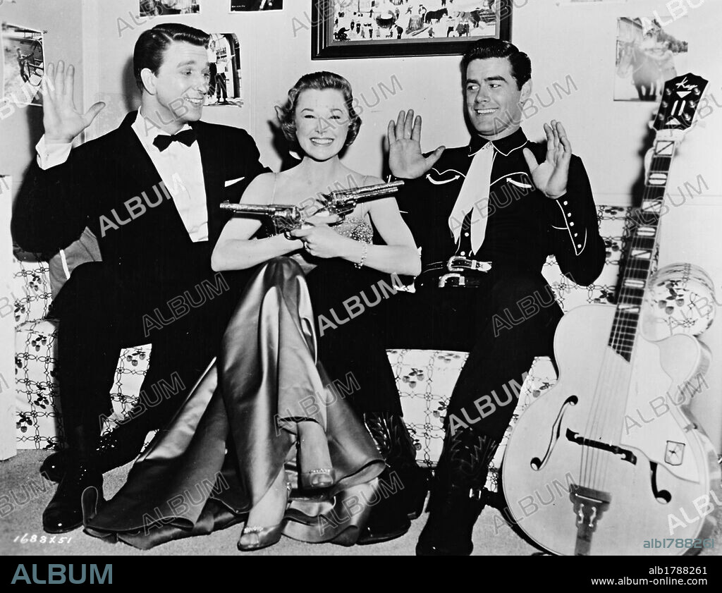 JEFF RICHARDS, JUNE ALLYSON and LESLIE NIELSEN in THE OPPOSITE SEX, 1956, directed by DAVID MILLER. Copyright M.G.M.