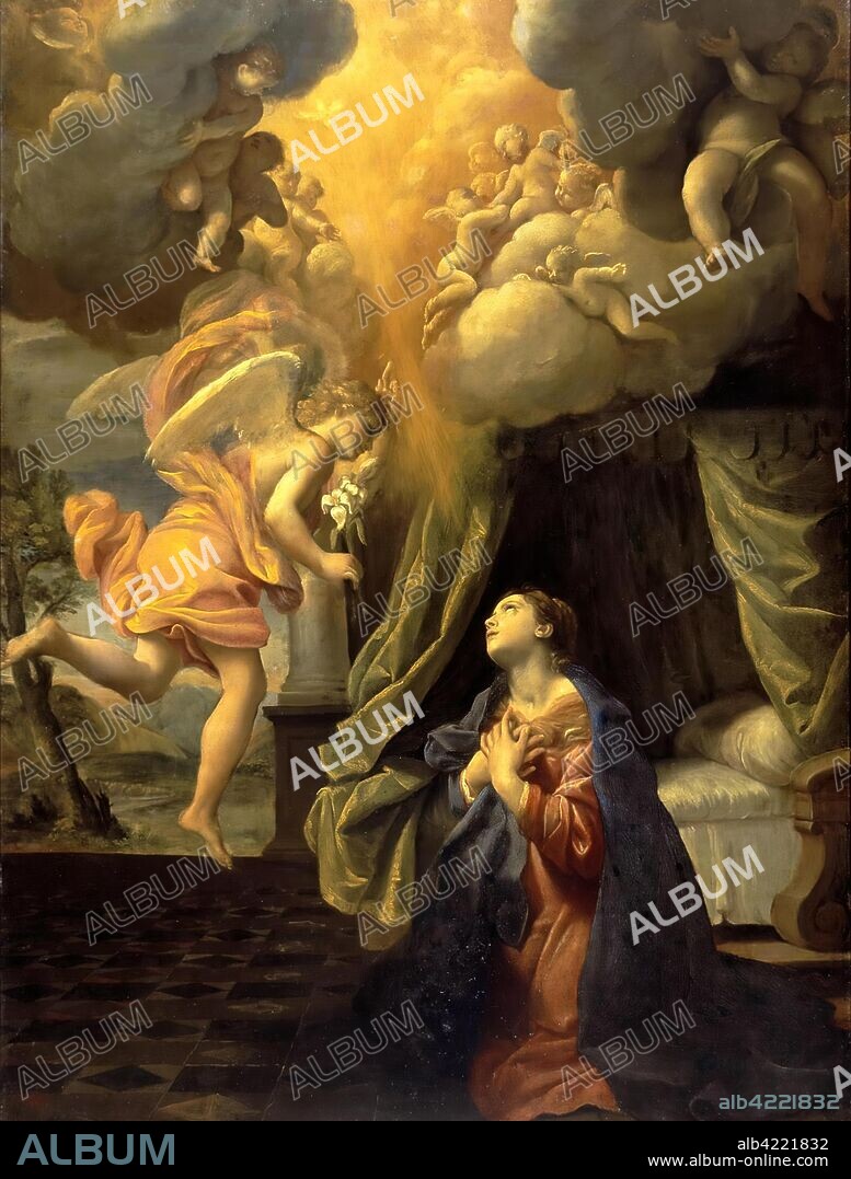 GIOVANNI LANFRANCO. 'The Annunciation'. Italy, Circa 1615-1616. Dimensions: 74x54,5 cm.