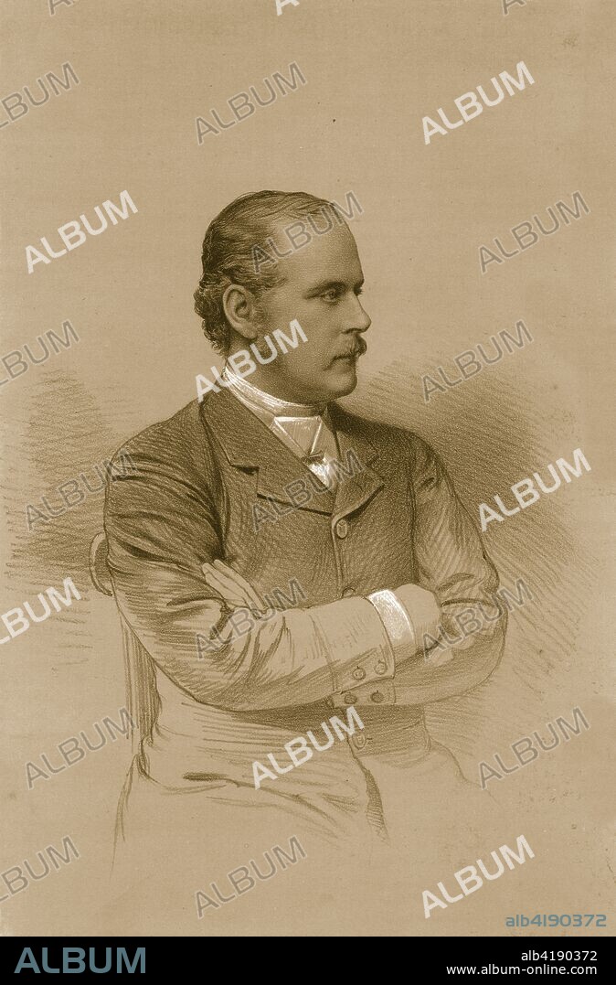 'The Marquis of Waterford', 1879. John Henry de la Poer Beresford, 5th Marquess Waterford (1844-1895), Irish peer and Conservative politician, Master of the Buckhounds 1885-1886. From The Sporting Gazette and Agricultural Journal, 26th April 1879.