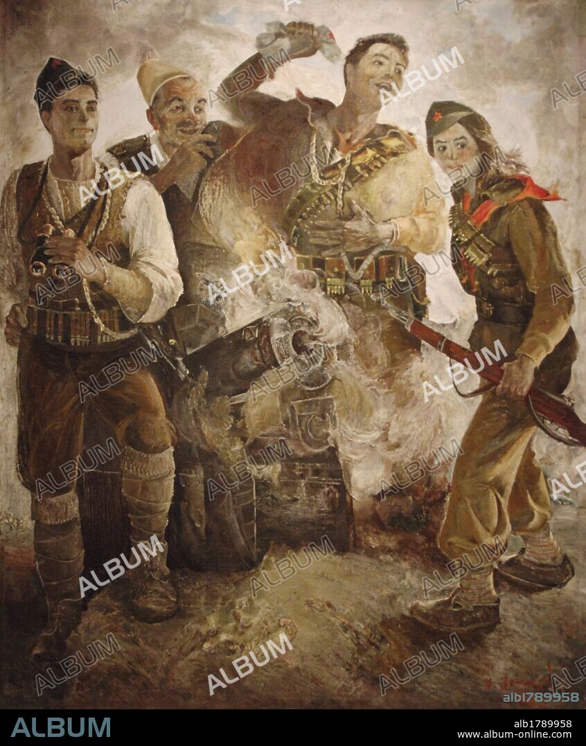 Victorious Resistance Fighters by Nestor Jonuzi (b.1944). National Art Gallery. Tirana. Republic of Albania.