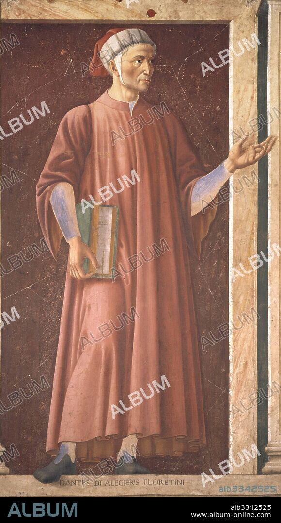 ANDREA DEL CASTAGNO. Portrait of Dante Alighieri (1265-1321).
