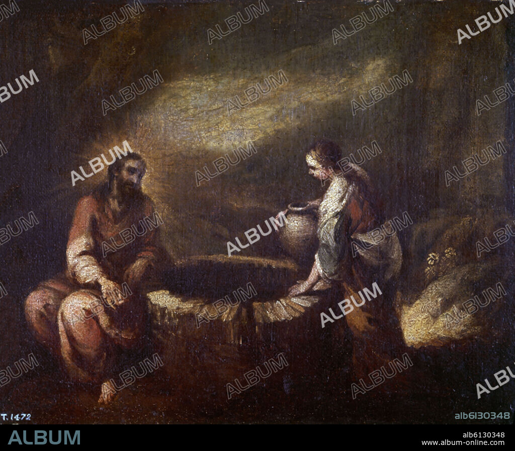 BARTOLOMÉ ESTEBAN MURILLO. 'The Samaritan Woman', 17th century, Oil on canvas, 30 x 37cm, P00996a.