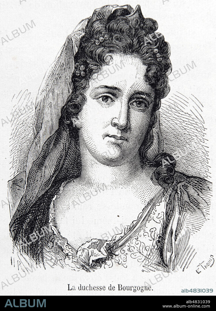 'La duchesse de Bourgogne' Marie-Adelaide de Savoie (1685-1712), mere de Louis XV. Portrait tire de l'Histoire de France populaire tome 3 par Henri Martin (1810-1883), vers 1870. Credit : Collection Grob/KHARBINE-TAPABOR.