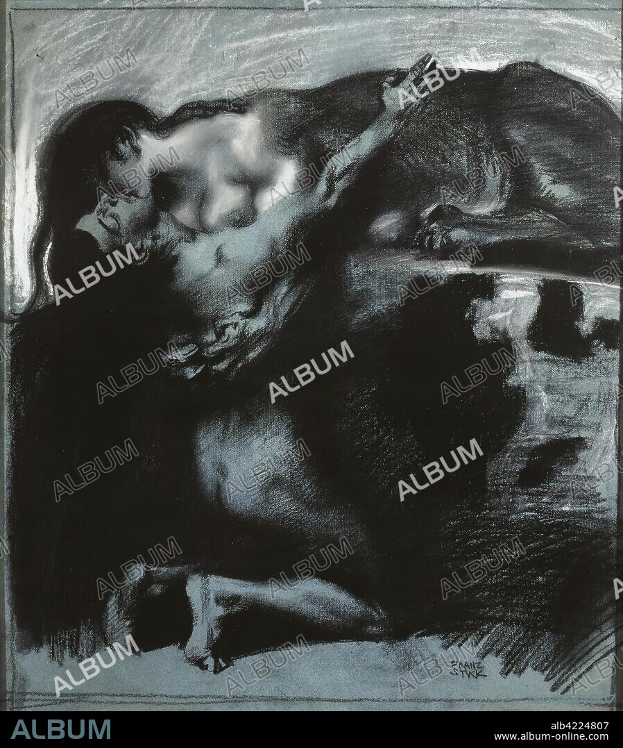 FRANZ VON STUCK. 'Kiss of a Sphinx'. Germany, Between 1890 and 1914. Dimensions: 52x46 cm.