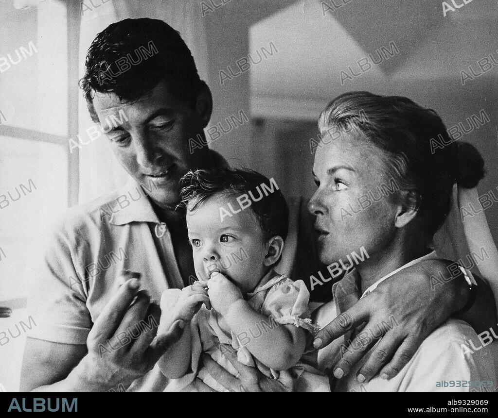 Dean Martin With Daughter Gina And Wife Jeanne Biegger, 1957.