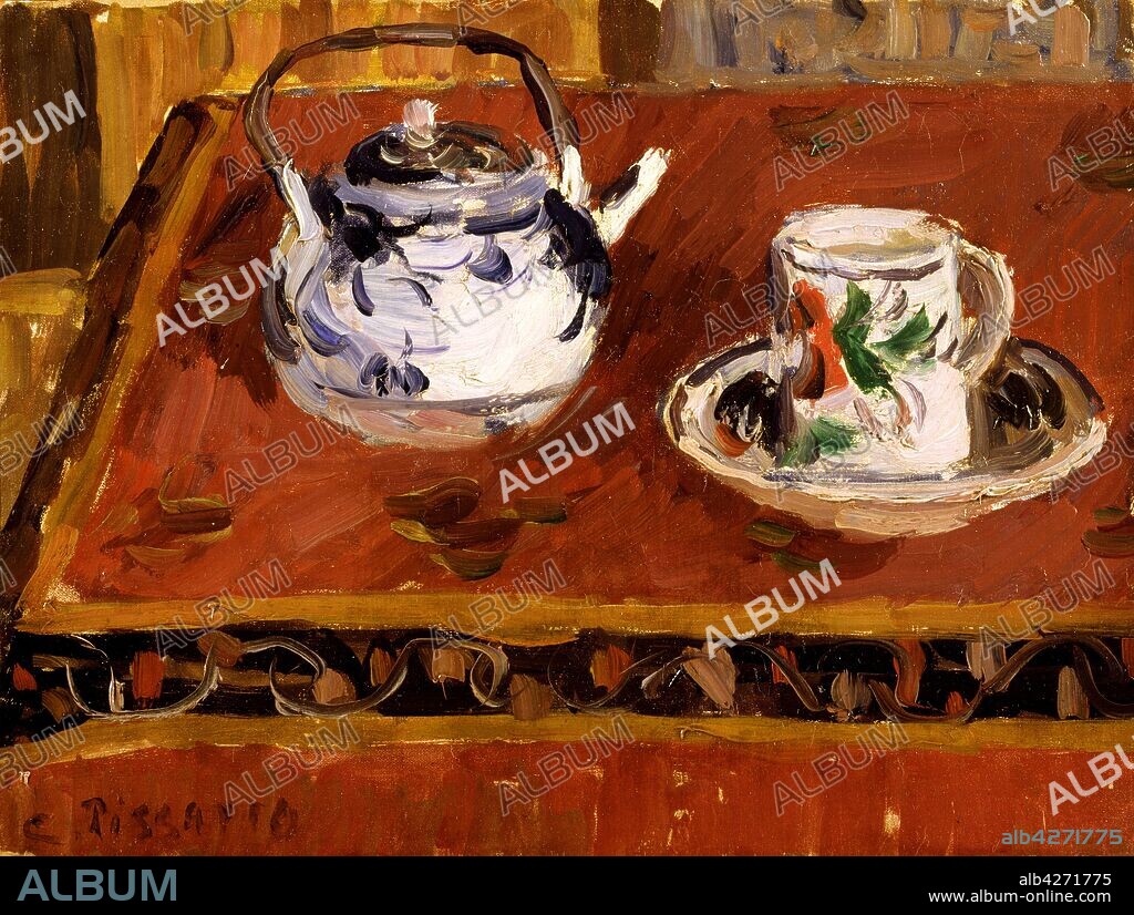 CAMILLE PISSARRO. Nature morte, tasse et théière.