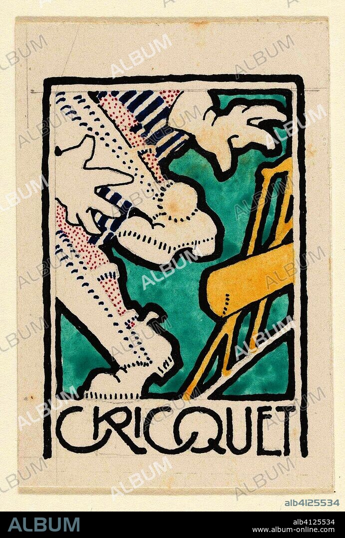 Vignette `Cricquet '. Draughtsman: Reijer Stolk. Dating: 1906 - 1945. Measurements: h 69 mm × w 46 mm.