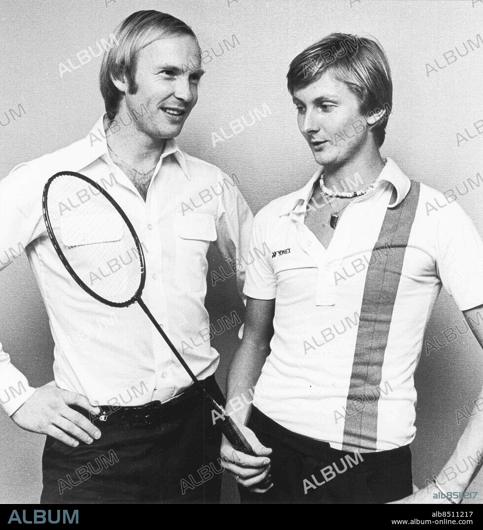 GÖTEBORG 1978-10-29.. Finalister herrsingel i badminton - Sture Jonsson och Stefan Karlsson. *** Local Caption *** GP Foto: Leif Åkerström / Kamerareportage / TT / Kod: 2524.