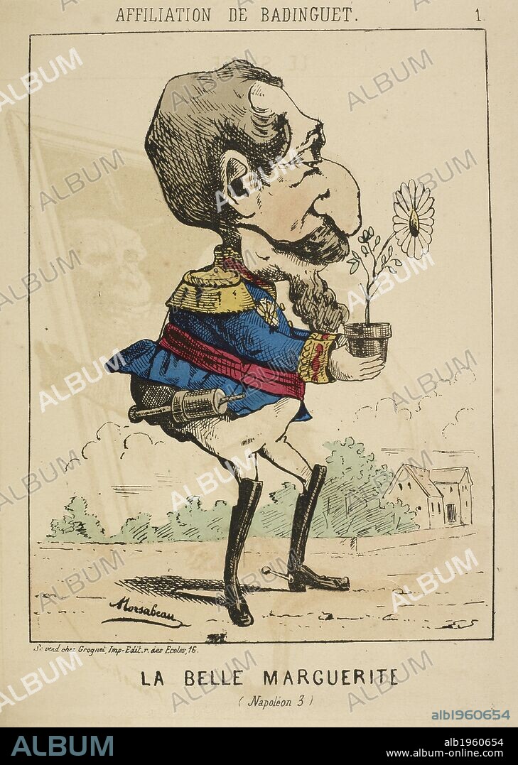 French Caricature - "La Belle Marguerite". Collection de Caricatures et de charges pour servir aÌ€ lâ€™histoire de la guerre et de la ReÌvolution de 1870-1871. Paris. Collection de Caricatures et de charges pour servir aÌ€ lâ€™histoire de la guerre et de la ReÌvolution de 1870-1871. Source: 14001.g.41 vol.1 9. Language: French.