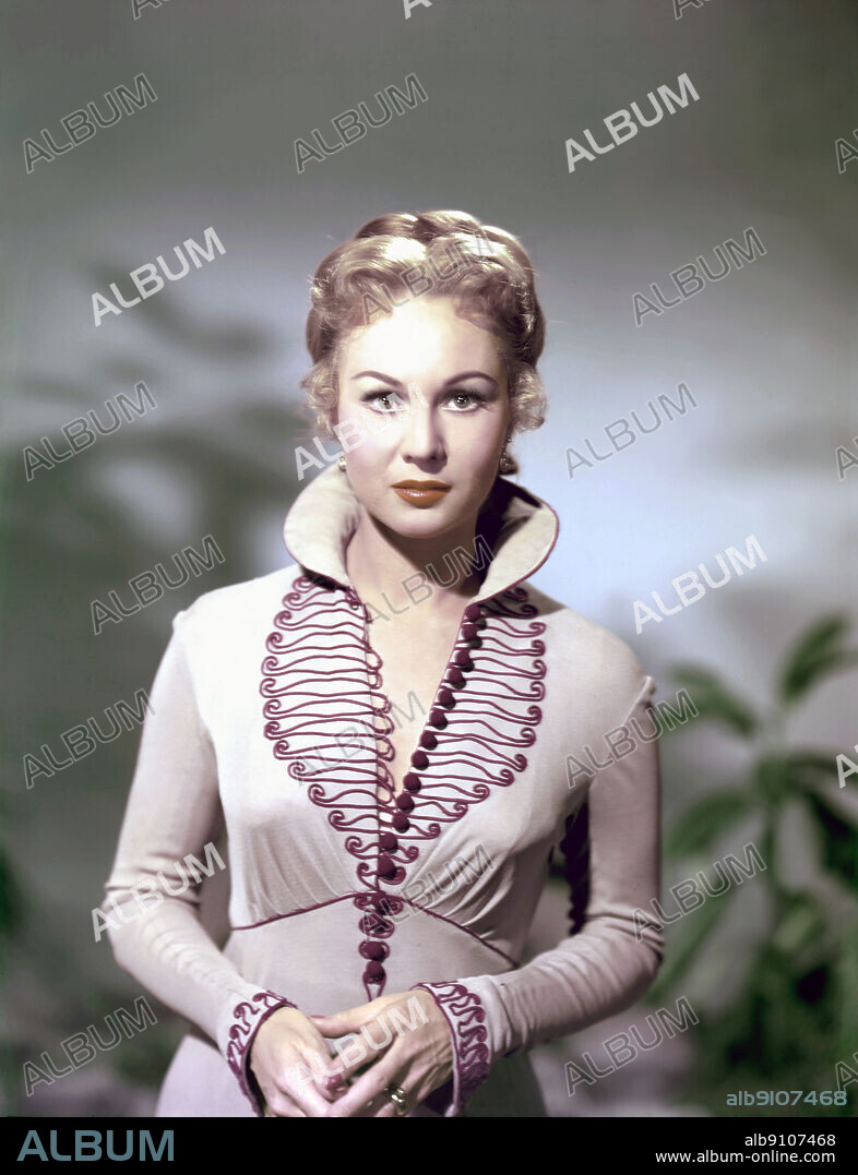 VIRGINIA MAYO en LA NOVIA DE ACERO, 1952 (THE IRON MISTRESS), dirigida por GORDON DOUGLAS. Copyright WARNER BROTHERS.