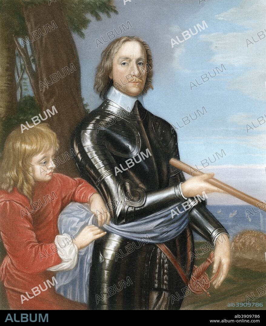 Oliver Cromwell, English military leader and politician, 1649, (1899). Portrait of Cromwell (1599-1658) from the collection of Leeds Museums and Galleries, England. Illustration from Samuel Rawson Gardiner's "Oliver Cromwell", (Goupil & Co, London, Paris, New York, 1899).
