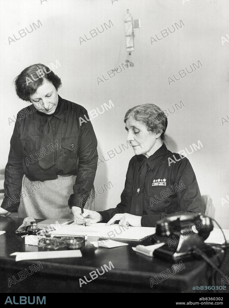 Lady Mosley, and Miss Richardson who is forming a new Headquarters Branch of the Women's Fascist Club. Miss Richardson was formerly and ardent suffragette. She was imprisoned ten times and among the first to be forcibly fed. June 15, 1938.