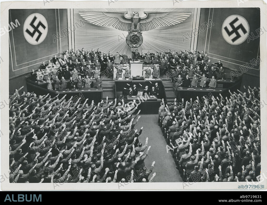 Berlin (Germany), 07/19/1940. Adolf Hitler's speech in the Reichstag, in which he makes a peace proposal to England.