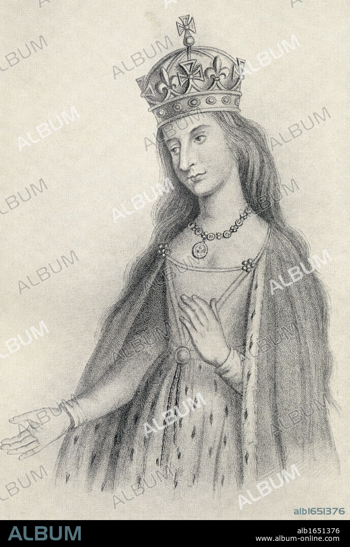 Catherine of Valois 1401 to 1437. Queen consort of England through her marriage to King Henry V. From the book Our Queen Mothers by Elizabeth Villiers.