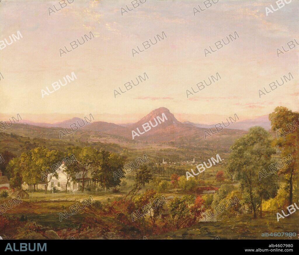 JASPER FRANCIS CROPSEY. Autumn Landscape, Sugar Loaf Mountain, Orange County, New York, ca. 1870-75.