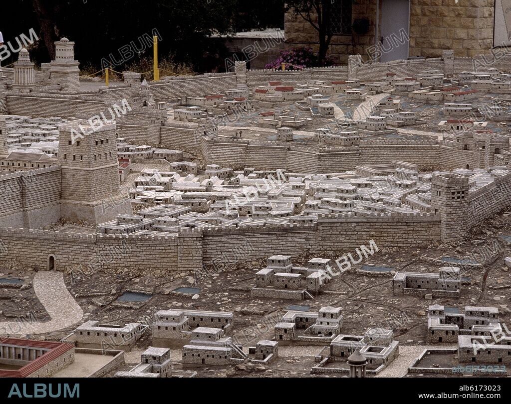 MAQUETA DE JERUSALEN - VISTA DE LA MURALLA TURCA - ZONA NORTE.