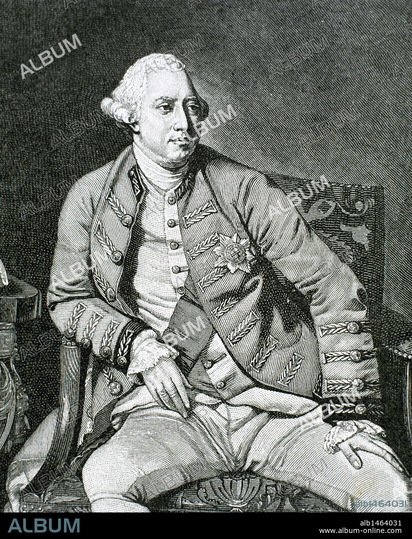 JORGE III (1738-1820). Rey de Gran Bretaña e Irlanda (1760-1820), elector (1760-1814) y rey de Hannover (1814-1820). Grabado.