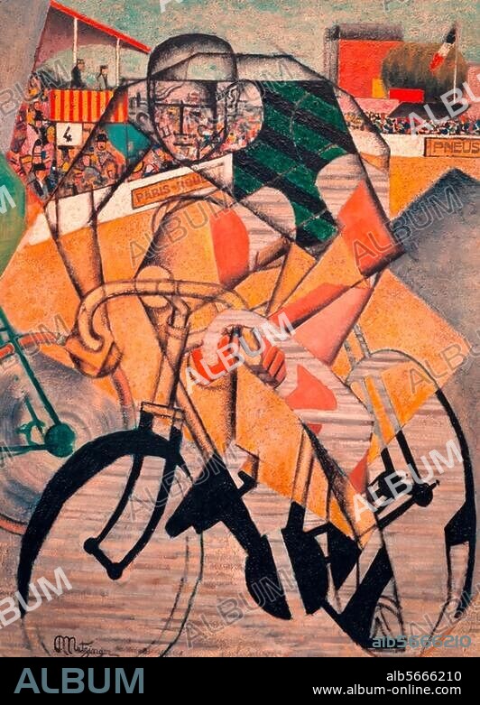 JEAN METZINGER. Metzinger, Jean ; 1883-1956. - "Au vélodrome", v. 1911-12. Huile et collage sur toile, H. 1,304 ; L. 0,971. Venise, Collection Peggy Guggenheim.