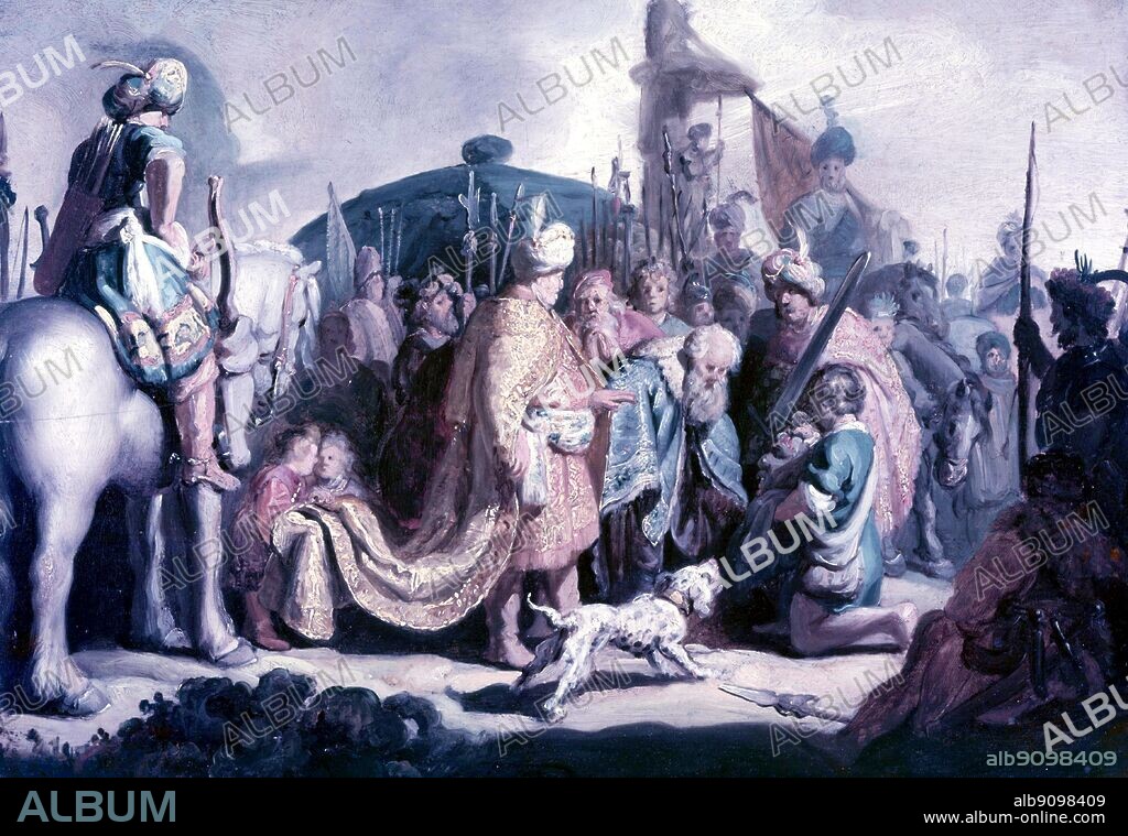 David Presenting head of Goliath to Saul - 1627. by Rembrandt. in Basle Museum. Kunstmuseum, Basel, Switzerland. Rembrandt Harmenszoon van Rijn (July 15, 1606 - October 4, 1669) is generally considered one of the greatest painters in European art history and the most important in Dutch history. ©2006 TopFoto.