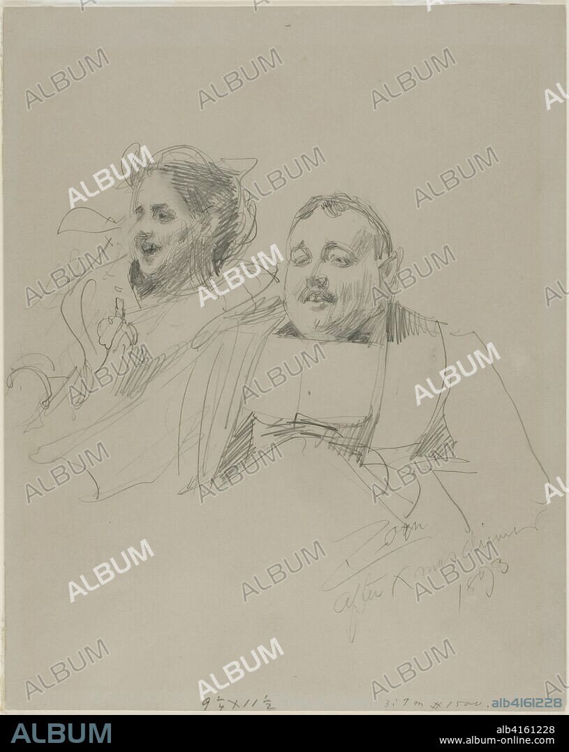 Mr. and Mrs. Raymond Johnson. Anders Zorn; Swedish, 1860-1920. Date: 1893. Dimensions: 319 x 254 mm. Graphite, with touches of erasing, on gray wood-pulp laminate board. Origin: Sweden.